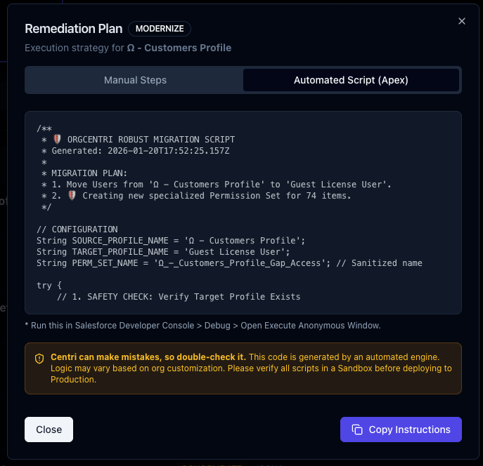 Apex Remediation Script