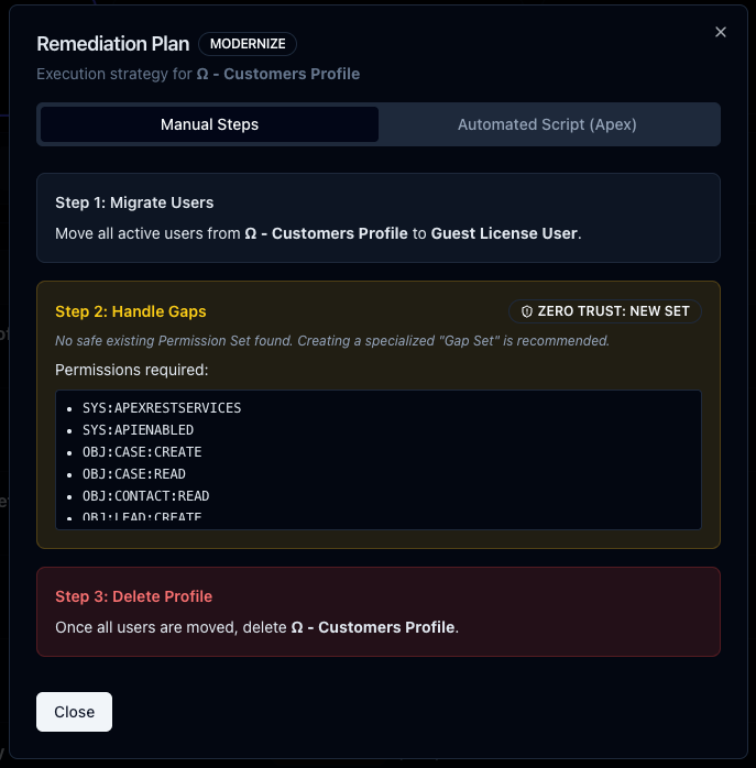 Profile Fix Modal